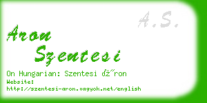 aron szentesi business card